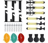 Goshoot Fondo de fotografía de 3 Rodillos, Soporte de Montaje en Pared, Sistema de extracción Manual para Estudio fotográfico con 6 Barras de expansión + 3 Cadenas + 2 Ganchos de Triple Pliegue para