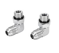 Goshyda 1/2 pulg. JIC 37 a 1/2 pulg. SAE ORB Adaptador de Codo de 90 Grados Conector de Junta de Tubería Hidráulica de Acero Al Carbono para Maquinaria Industrial de Alta Presión, 42 MPa