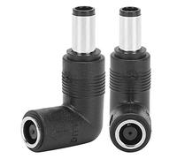 Goshyda 2 Uds 7,4x5,0mm Adaptador Hembra a Macho Negro para/Portátil Enchufe de Alimentación Recto a Conector Acodado