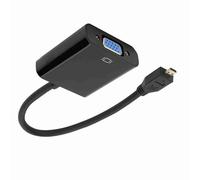Goshyda Adaptador Convertidor de Vídeo Micro a VGA 1080P para 4B con Fuente de Alimentación, Enchufe Chapado en Oro de 24K, Plug & Play, Salida de (MicroHDMI a VGA)