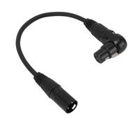 Goshyda Adaptador de Cable de Extensión de Micrófono XLR, Conector XLR Hembra a Macho de ángulo de 90° para Guitarras Eléctricas, Consolas de Mezcla, Altavoces Activos (1m/3,3 pies)