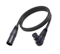Goshyda Adaptador de Cable de Extensión de Micrófono XLR, Conector XLR Hembra a Macho de ángulo de 90° para Guitarras Eléctricas, Consolas de Mezcla, Altavoces Activos (1,8 m/5,9 pies)