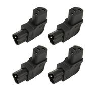 Goshyda Adaptador de Corriente IEC320 C6 A C13 de 4 Piezas, 90 Grados, 2,5 A-10 A 250 V, Conductor de Cobre Premium, Plug and Play