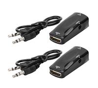 Goshyda Adaptador HDMI Hembra a VGA de 2 Piezas, convertidor de Video 1080P HDMI Hembra a VGA Hembra con Cable de Salida de Audio de 3,5 mm para teléfono móvil portátil