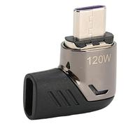 Goshyda Adaptador Magnético USB C, USB2.0 PD 120W Carga Rápida Transferencia de Datos de 480Mbps, Adaptador Magnético Tipo C de ángulo Recto de 90 ° para Computadora Portátil