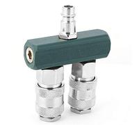 Goshyda Adaptador Neumático Duradero de Conector Rápido Americano Bidireccional de 1/4 de Pulgada para Herramienta de Compresor