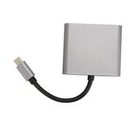 Goshyda Adaptador Tipo C a Dual HD, Compatible con Resoluciones 4K 30 HZ, Modos Espejo y Extendido, Interfaz Tipo C 3.1, Aleación de Aluminio, para Computadora Portátil con Teléfono