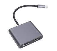 Goshyda Adaptador USB C a HDMI Dual 4K 60 Hz, Divisor USB C a HDMI Compatible con Modos de Visualización Extendidos y Reflejados