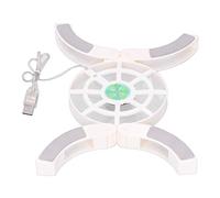 Goshyda Almohadilla de Enfriamiento para Computadora Portátil, Portátil, Plegable, Doble Ventilador, Enfriador de Escritorio, Almohadilla de Enfriamiento, Cuatro Pies, USB, Almohadilla de (Blanco)