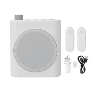 Goshyda Amplificador de Voz Inalámbrico con 2 Micrófonos Lavalier Magnéticos, Altavoz Portátil Bluetooth, Sistemas de Micrófono Inalámbrico con Clip, Juego de Micrófono con Altavoz (White)