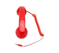 Goshyda Auricular Retro para Teléfonos Inteligentes, Receptor con Cable con Enchufe de 3,5 Mm, Micrófono con Reducción de Ruido, para Tabletas y Portátiles (Rojo Brillante)