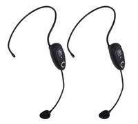 Goshyda Auriculares con Micrófono Inalámbrico, Sistemas de Micrófono con Auriculares Inalámbricos UHF, Alcance de 160 Pies, con Enchufe de 3,5 Mm y 6,35 Mm, para Enseñanza de (1 por 2)