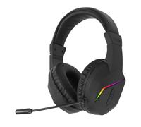 Goshyda Auriculares Inalámbricos para Juegos de 2,4 GHz para PC, Auriculares Bluetooth para Juegos con Micrófono con Cancelación de Ruido, Tiempo de Batería de 40 Horas, Soporte de Carga (Black)