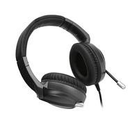 Goshyda Auriculares para Juegos para Colocar sobre la Oreja, Auriculares con Cancelación de Ruido con Cable, con Micrófono Omnidireccional, Efecto de Luz RGB (Negro)