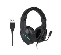 Goshyda Auriculares USB para Juegos para PC, Auriculares con Cable para Ordenador con Micrófono con Cancelación de Ruido, Luz LED, para Consola de Juegos Portátil (¿Cuenta?)