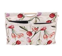 Goshyda Bolsa de Tejer de con de Madera, Bolsa Organizadora de Hilo con Cremallera Segura para Agujas de Tejer, Elegante de para Almacenamiento de Libros, 1 Pieza (tela no tejida)