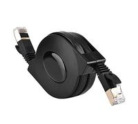 Goshyda Cable de Red, retráctil CAT7 RJ45 600MHz Patch Blindado LAN Cable de Red Cable Ethernet Plano para computadora portátil, computadora, Adsl, módem, conmutador, enrutador