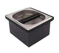 Goshyda Caja de Golpe Estilo, Contenedor de Posos de café Extraíble de Acero Inoxidable con Gran Capacidad y Protector contra Salpicaduras, Duradero para Uso en Cafetería Casera (S)