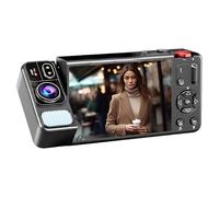 Goshyda Cámara Digital 4K de 64MP, Pantalla Abatible de 2,88 Pulgadas y 270°, Zoom 18X, Cámara Web para Transmisión en Vivo, Vlogging para Adolescentes Principiantes