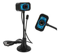 Goshyda Cámara para PC, Cámara Web HD con Micrófono, Cámara Web USB De Enfoque Manual, con Luz De Relleno LED, para Vlog, para Transmisión En Vivo, Educación En Línea, Videoconferencia, para Youtuber