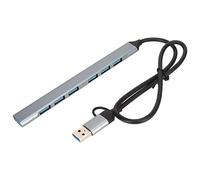 Goshyda Concentrador USB, Estación de Acoplamiento USB 3.0 a Tipo C con 6 Puertos USB 2.0 y 1 USB 3.0, Divisor USB Portátil de 0,5 M/1,64 Pies para Windows, para OS X, para Android