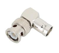 Goshyda Conector Adaptador de Codo de ángulo Recto BNC Macho a Hembra de 4 Piezas, Conector de Latón de 50 Ohmios para Sistemas de Comunicación de Cable Coaxial, Conectividad Confiable con Rendimiento