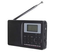 Goshyda CS-106 Radio Portátil, Radio de Banda Completa Mini FM/Am/SW/MW/LW/Receptor de TV, Operado por 2 Pilas AA, con Auricular de Reloj Digital, para Personas Mayores Y Hogar