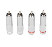 Goshyda Enchufe de Sonido de 4 Piezas, Enchufe Macho de Soldadura de Impedancia Ultra Baja Cromado de Diámetro de Cable de 10 Mm para Equipo de Sonido Profesional