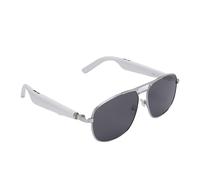 Goshyda Gafas Inteligentes de IA, Gafas Traductor de Bluetooth con Más de 100 Idiomas Traducción en Tiempo Real, Gafas de Sol Polarizadas para Llamadas Musicales (White)