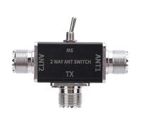 Goshyda Interruptor Coaxial de 2 Vías, Interruptor de Antena de Jamón CB 2 Vías 1 en Seguridad de Polaridad Inversa de Salida 100W para HF VHF UHF Radio