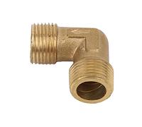 Goshyda Junta de Tubería de ángulo Recto de Latón G3/8, Conector de Codo de Válvula de Retención de Compresor de Aire, Adaptador de Conexión de Bomba Neumática 3/8 X 3/, Conector de Rosca Profunda a