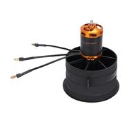 Goshyda Kit ESC de Ventilador con Conductos de Motor sin Escobillas de 2100 KV, Ventilador con Conductos de 64 Mm y 12 Aspas con Tablero de Control e Interruptor, Empuje de 1600 G para Refrigeración
