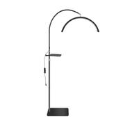 Goshyda Luz de Media Luna Profesional de 36 W para Extensiones de Pestañas, Lámpara de Pie de Altura Ajustable con Control Dual y Bandeja de Herramientas para Salón de Belleza (Enchufe de la UE)