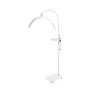 Goshyda Luz de Media Luna Profesional de 36 W para Extensiones de Pestañas, Lámpara de Pie de Altura Ajustable con Control Dual y Bandeja de Herramientas para Salón de Belleza (Enchufe de la UE)