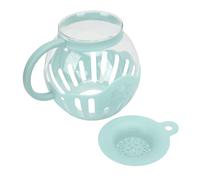 Goshyda Máquina para Hacer Palomitas de Maíz de Vidrio para Microondas, 2,13 L, con Tapa de Doble Función, para Refrigerios Saludables, Noches de Cine sin BPA (BLUE)