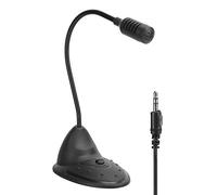 Goshyda Micrófono de computadora con Cable ABS Negro Directividad omnidireccional Conector de 3,5 mm Tubo Ajustable Grabación de Video Mini micrófono de Estudio