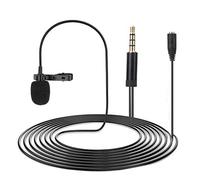 Goshyda Micrófono de Doble Clip de Solapa, cámara réflex Digital Condensador omnidireccional Micrófono de Solapa, Enchufe de 3.5 mm para computadoras Cámaras Teléfonos