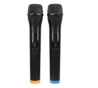 Goshyda Micrófono, Micrófono Inalámbrico, de Micrófono Dinámico Inalámbrico de Mano Dual de Metal con Receptor Recargable, Conexión Estable de 2,4 GHz, Voz Clara, para Discurso, Boda,