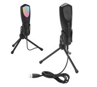 Goshyda Micrófono USB para Juegos para PC, Micrófono de Computadora de Condensador RGB con Soporte de Trípode Ajustable, Cancelación de Ruido, para Transmisión de Grabación de Podcasts