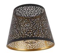 Goshyda Pantalla de Lámpara de Hierro Inspirada en la Naturaleza con Diseño Hueco Pantalla de Lámpara de Tambor E27 E26 para Decoración del Hogar de Pared/luz de Techo de Decorativa Negra