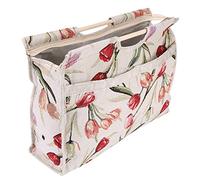 Goshyda Práctica Bolsa de Tejer de Tela Tejida con de Madera, Práctica Bolsa de Almacenamiento de Agujas de Tejer con Cremallera para Herramientas de Costura, Gran de para Almacenamiento de Ropa, 1