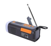 Goshyda Radio de Emergencia, 4500 MAh, Manivela Solar, Radio Meteorológica Bluetooth con Linterna de Alarma SOS, Soporte Am FM SW, Carga de Teléfono Celular, para Emergencia en