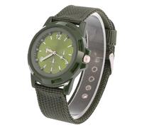 Goshyda Reloj de Pulsera Analógico de 4 Colores con Movimiento Electrónico para Uso Militar, Correa de Nylon, Hebilla, Esfera Redonda, 1 Pieza, Ideal para Uso Diario (Ejercito Verde)