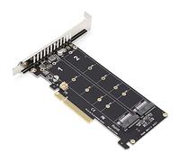 Goshyda Tarjeta adaptadora, Dual M.2 NVMe SSD a M Key Disco Duro 2 x 32Gbps Adaptador convertidor de Disco Duro Adaptador de Tarjeta de expansión con Larga Vida útil para computadora(ph45)