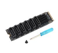 Goshyda Tarjeta Adaptadora M.2 a SATA3.0, Alta Velocidad de 6 Gbps, Indicador Inteligente, Chip ASM1166, Plug and Play, Compatible con 6 Dispositivos SATA, para Expansión Thunderbolt,