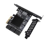 Goshyda Tarjeta de Expansión PCIE 4X a 9 Puertos Serial ATA3.0, Tarjeta de Expansión PCI Express de 6Gbps con Ranura PCI E GEN3, Plug and Play