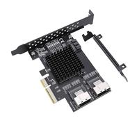 Goshyda Tarjeta PCIE a Serial ATA, Tarjeta de Expansión PCIE 4X a Serial ATA Compatible con Transferencia Rápida de Datos de 6 Gbps, Convierte 2 Puertos SFF8087 en 8 Puertos