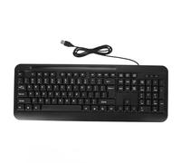 Goshyda Teclado con Cable USB, Teclado de Computadora Ergonómico de Tamaño Completo de 104 Teclas, Teclado Comercial de Escritura Silenciosa con Letras Blancas, Compatible con OS X PC,