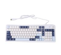 Goshyda Teclado de Computadora con Cable USB, Teclado Retroiluminado RGB para Juegos con Perilla, para Juegos y Trabajo