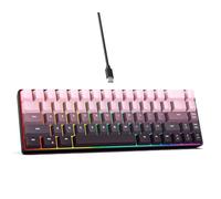 Goshyda Teclado Mecánico con Cable de 68 Teclas, Teclado para Juegos Retroiluminado RGB con Teclas Degradadas, Diseño Compacto Al 65% y Conexión Tipo C para PC Portátil (Rosa Degradado)